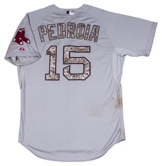 2015 Dustin Pedroia Game Used Boston Red Sox Road Jersey Used on 5/25/15 (MLB Authenticated)